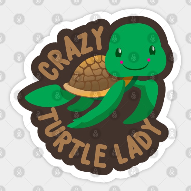 Crazy turtle lady (cute turtles circle) Sticker by jazzydevil